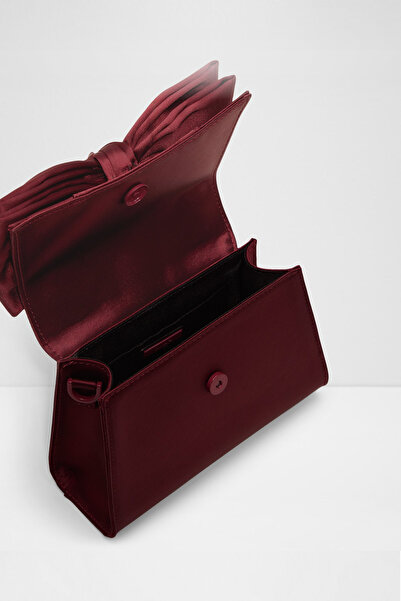 Aldo Decadence - Women's Small Size Burgundy Single Compartment Fixed Chain Strap Top Handle Bag