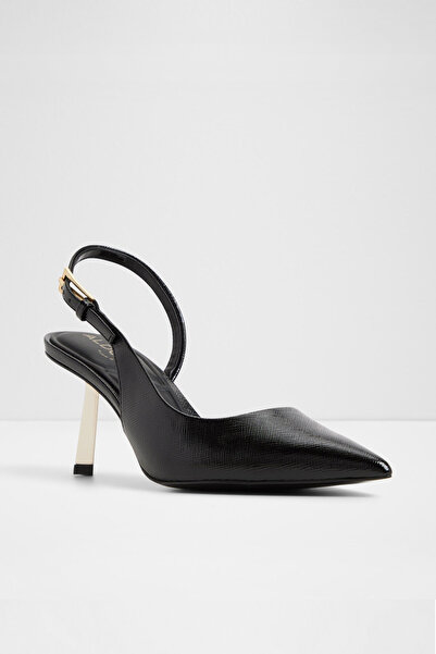 Aldo Jeanny - Women's Black Thin Heeled Buckle Open Back Shoes