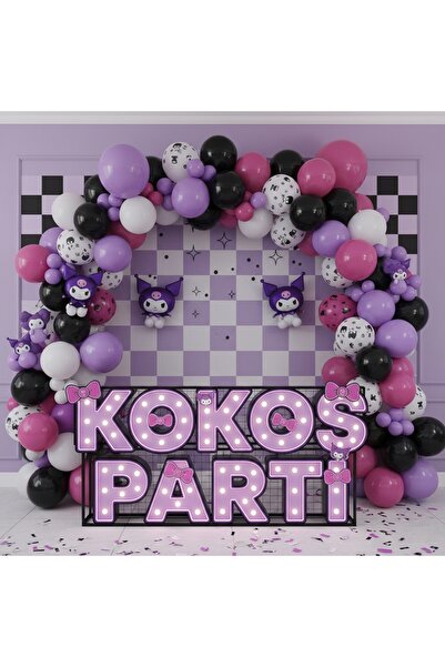 Kokoş Parti Kuromi Temalı Doğum Günü Balon Seti 50 Adet – Parti Süsleri