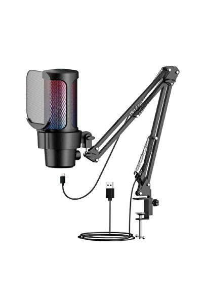 Dexim SM8 USB Kablolu RGB Oyuncu Youtuber Mikrofonu
