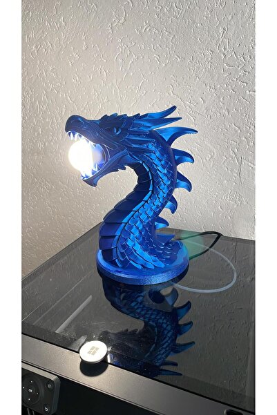 Genel Markalar Ejderha Alevi Masa Lambası Beyaz – 3D Print Özel Tasarım
