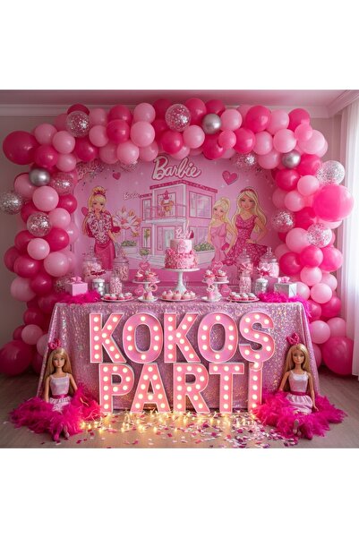 Kokoş Parti Barbie Temalı Doğum Günü Balon Seti 50 Adet – Parti Süsleri