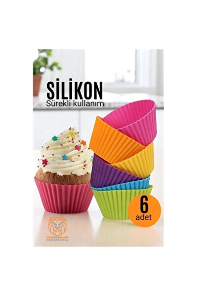 shopwave Silicone Muffin Mold - Continuous Use Muffin Cake Mold 6 Pcs