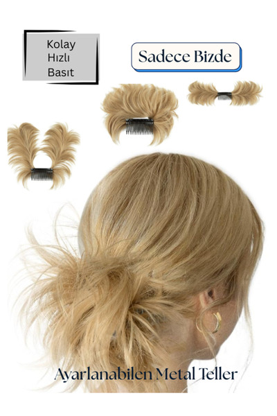 YARAT Natural Sarı Telli Tokalı Topuz 45/55 Gram Kolay Ayarlanabilen Teller