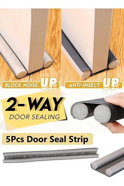 Generic 5Pc Door Foam Seal Strip 96cm Door Draft Stopper Under Door Seal Door Draft Blocker Door Sweep-Grey