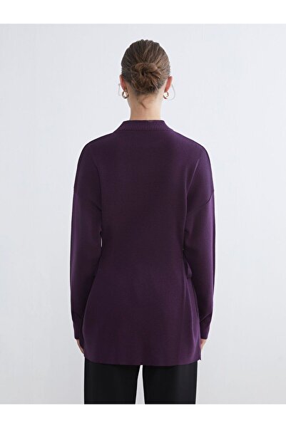 LC Waikiki Lcw Modest Stand Collar Oversize Women's Knitwear Tunic