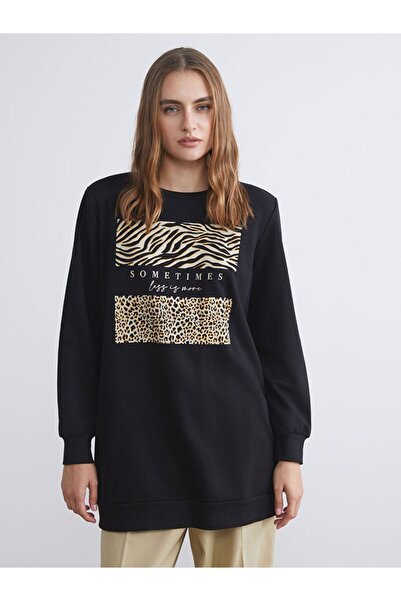 LC Waikiki Lcw Eco Leopard Patterned Women's Sweatshirt Tunic