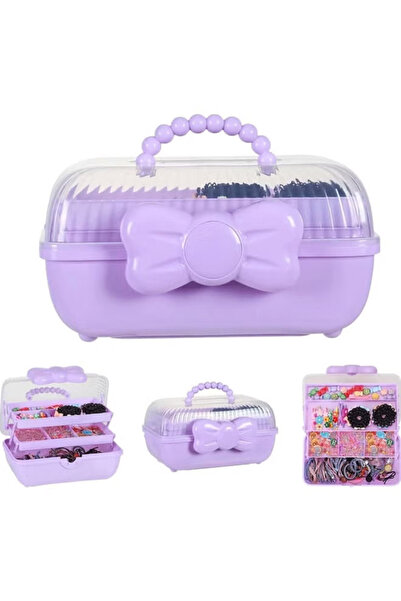 Generic Hair Accessory Storage Box, Hair Ties and Necklace Cosmetic Organizer, Transparent Layered Storage