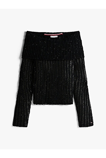 Tommy Hilfiger Sequin Cowl Neck Slim Jumper