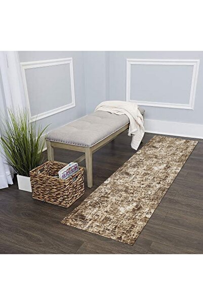 OEM Beige Abstract Anti-Slip Rug, Polyester, 60 x 240 cm