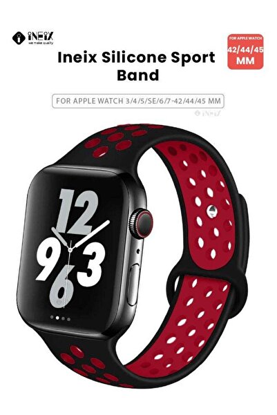 ineix Soft Silicone Sport Nike Edition Replacement Strap For Apple Watch 42,44,45 mm