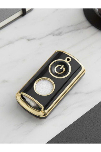 Lanitra غطاء مفتاح نانو أسود-ذهبي لدراجات ياماها إيروكس وإكس ماكس وكيو بيكس و...