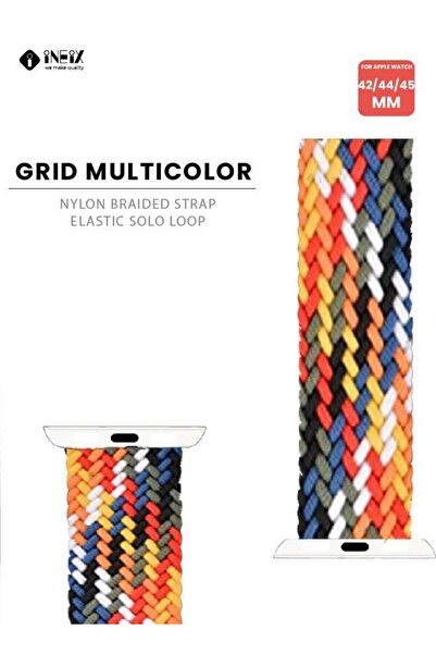 ineix Braided Nylon Adjustable Solo Loop Band For Apple watch 42,44,45 mm