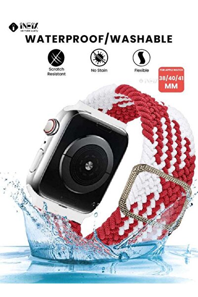 ineix Braided Nylon Adjustable Solo Loop Band For Apple Watch 38,40,41 mm
