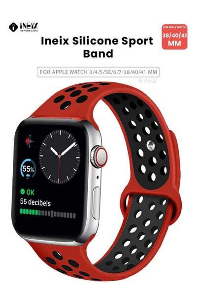 ineix Soft Silicone Sport Nike Edition Replacement Strap For Apple Watch 38,40,41 mm