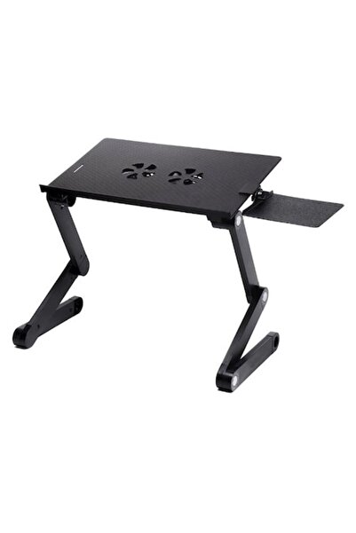 Palmonix Masă pentru laptop din aluminiu cu cooler încorporat și suport later...