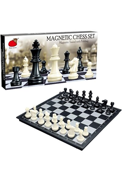 Trifox set de șah magnetic, 2 jucători, carcasă din plastic, portabil