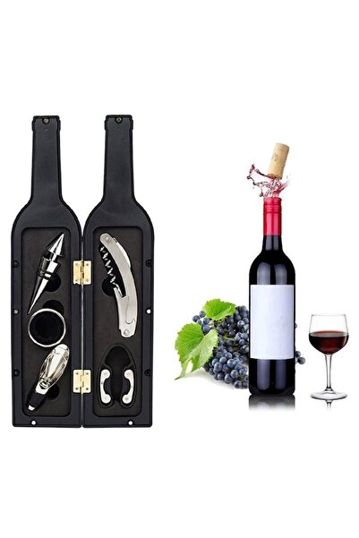 Avex Gift Set 'Wine Accessories Bottle-Shaped, 6in1' - Black