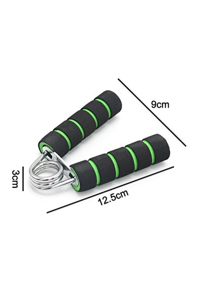 OEM Hand gripper, Stainless steel / Soft foam, Non-slip, 12.5 x 9 cm, Green / Black