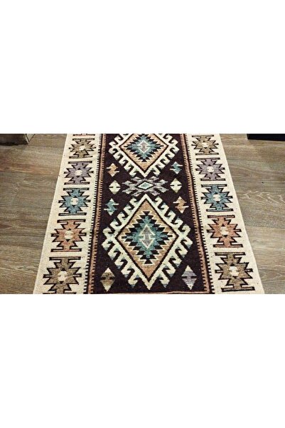 OEM Traditional rug, size 80 x 200 cm, brown and cream 003