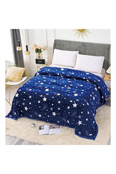 Lenjerii de pat Cocolino Christmas Blanket with Border, 200 x 230 cm, White Stars (PJ-22)