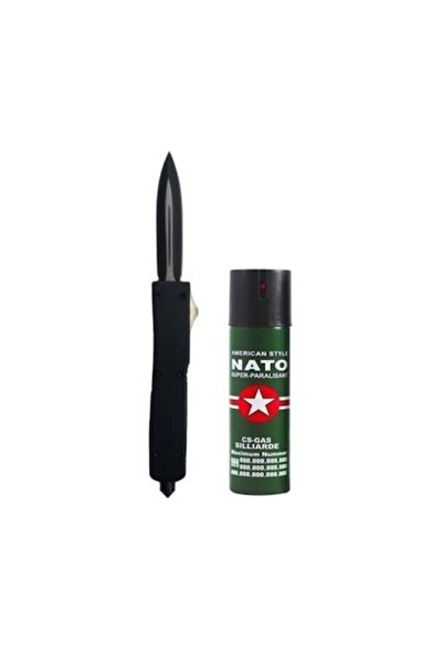 Bd Cheap Online Double-edged automatic knife with 21 cm clip and 60 ml NATO s...