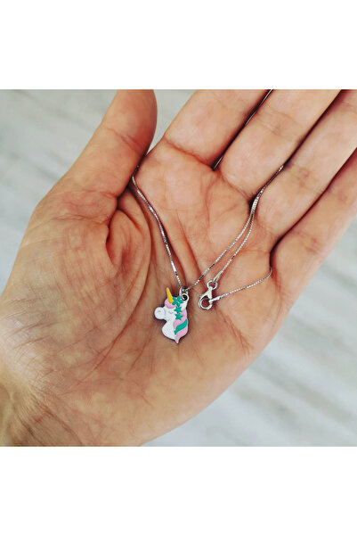 iNGRiKO Children's silver chain with unicorn pendant