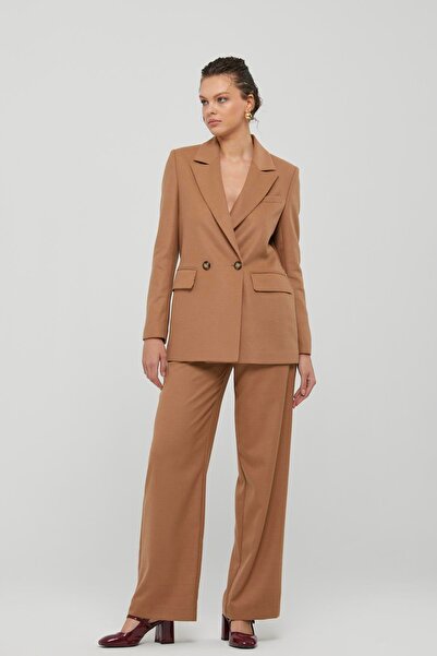 Naar سترة نسائية من الجمل بأكمام طويلة وتفاصيل جيوب وأزرار للإغلاق - NAAR9164...