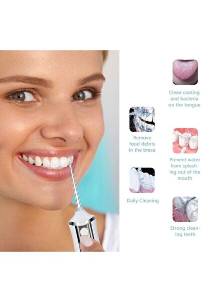 OEM Oral Water Flosser, 5 Heads, 3 Pressure Levels, 360° Rotation, IPX6, 2000mAh, 350ml, White