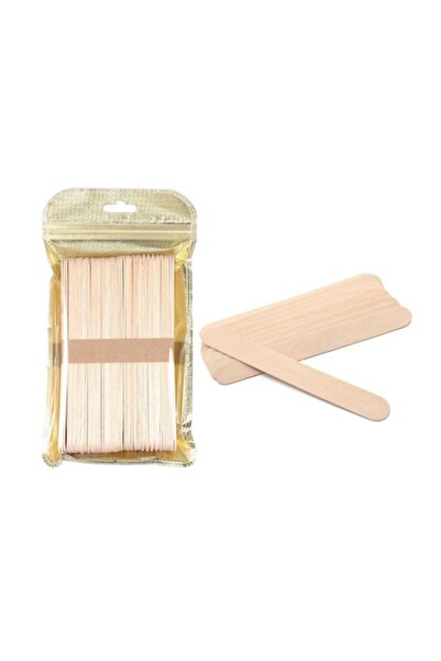 ebuy Set spatule cosmetice din lemn, 50 buc, maro