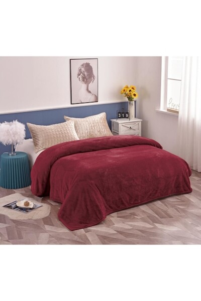 Coccolino Blanket, 220 x 230 cm, color burgundy