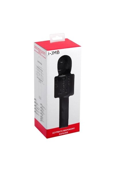 i-JMB Microfon karaoke profesional wireless Bluetooth, negru, USB, card TF, 9...
