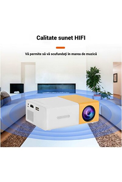 Boxely Mini Portable Projector, 24 W, 13 x 8.5 x 4.5 cm, HDMI, USB, White, ABS