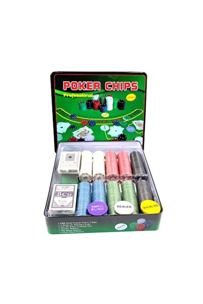 OEM Poker Set in Metal Box, 500 Chips, Multicolor, 35 x 25 x 10 cm