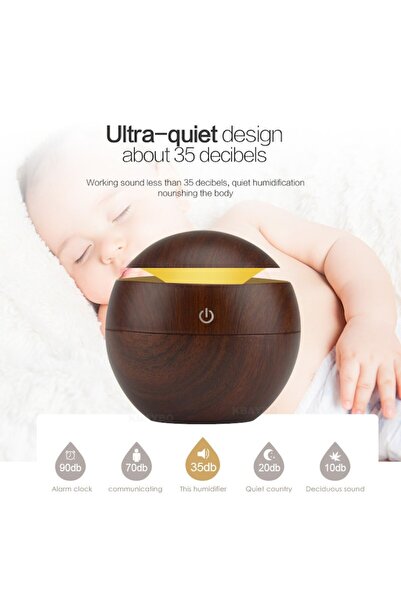 Ubitec Umidificator de aer cu ultrasunete BU-801 Lemn maro cu LED