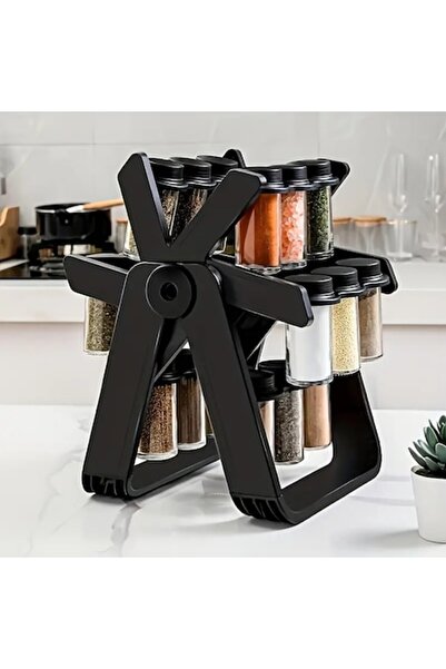 OEM Rotating Spice Set - 18 Glass Jars, 360° Rotating Kitchen Organizer