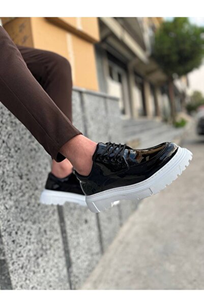 BESKAR Kb X6 Kuback Black Patent Leather Casual Men's Shoes