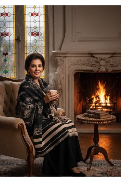 Boho Cashmere shawl - winter scarf, breathable, warm, windproof, thick shawl ...