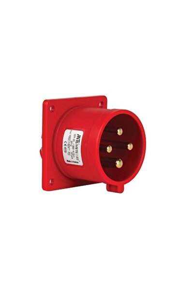 PCE Priză încastrată cu 4 poli 32A 3P+PE dreaptă 380V roșie IP44 6h CEE 70x70mm