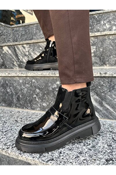 BESKAR Ανδρικές μπότες καθημερινής χρήσης KB K1 Kuback Charcoal λουστρίνι