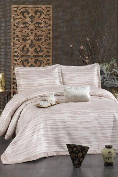 Çeyiz Diyarı Alina Chenille Double Bedspread 260X260 cm Salmon