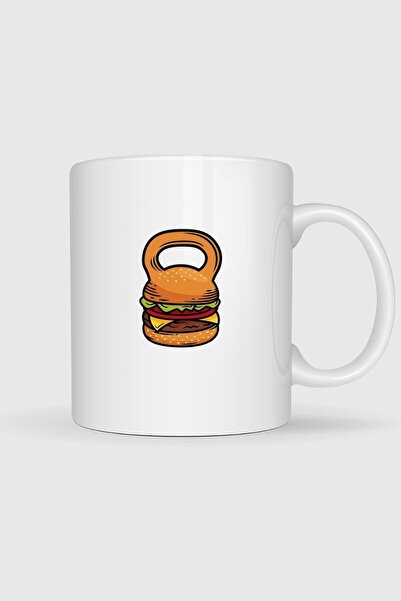 Bahriyeli Collection Hamburger Kettlebell Fitness Gym Designed Mug Cup