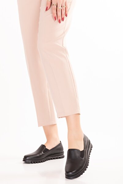 Gondol Piele naturală Talpă anti-alunecare Pantofi casual confortabili mlk.849 Negru