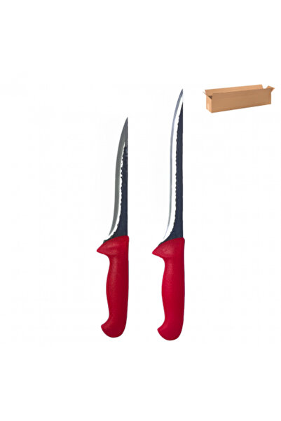 Herum 8-piece Butchery Knife Set with Cleaver, Masat and Protective Gloves, Colored Handles