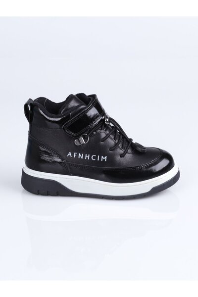 WORLD KİDS 6088 Genuine Leather Boots B.-Black - 24