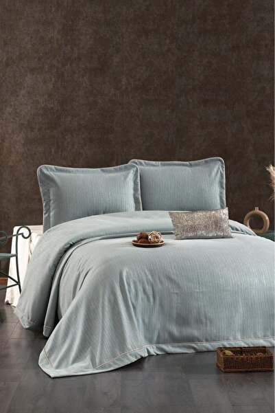 Çeyiz Diyarı Evita Chenille Double Bedspread 260x260 cm Turquoise
