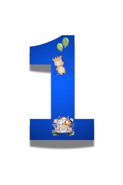 OEM Numărul 1 de ziua de naștere din polistiren, albastru închis, 50 cm, gira...