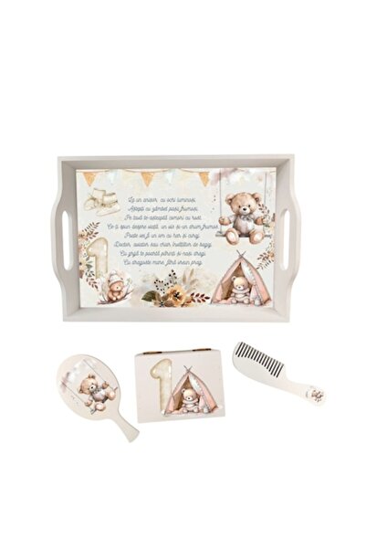 OEM Set de tăiat prima lacătă pentru băiat – personalizat, cu tematică de urs...