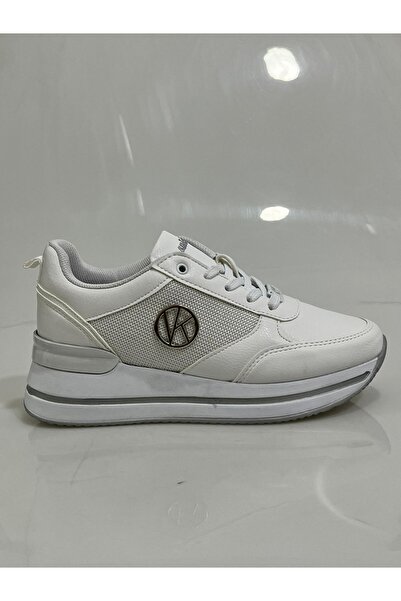 Wickers 2927 Beyaz-Gümüş Hafif Dolgu Spor Ayakkabısı