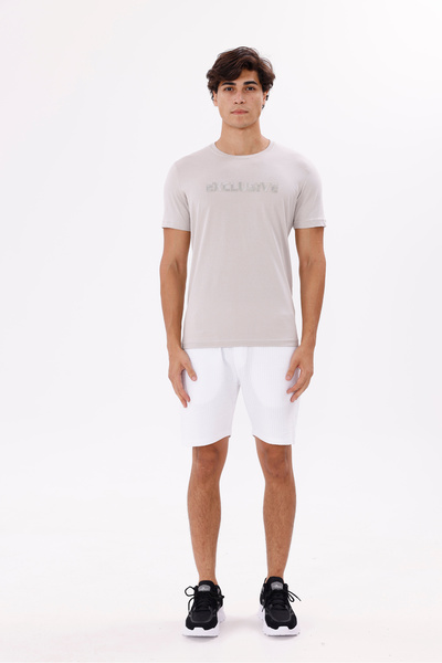 Rowinger Crew Neck Short Sleeve T-Shirt with Front Print Lettering Detail
